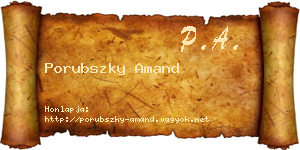 Porubszky Amand névjegykártya